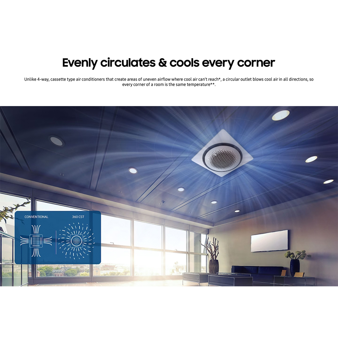 Samsung AC Cassette Inverter 360 Wind-Free 3 PK - AC071FE6DKF/EA |  AC071 FE6DKF